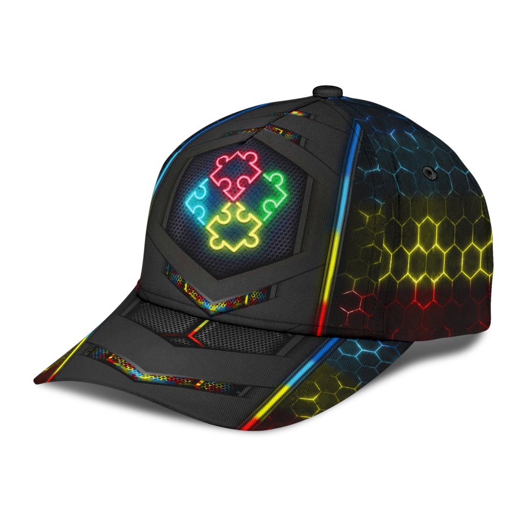 Autism Neon Flag Carbon Classic Cap For Daily Styling Weekend Travel And Outdoor Activities