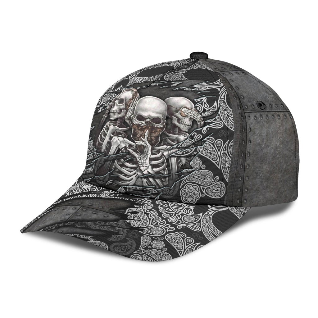Evil Skull No Senses Classic Cap For Holiday Adventures Parties And Comfortable Styling