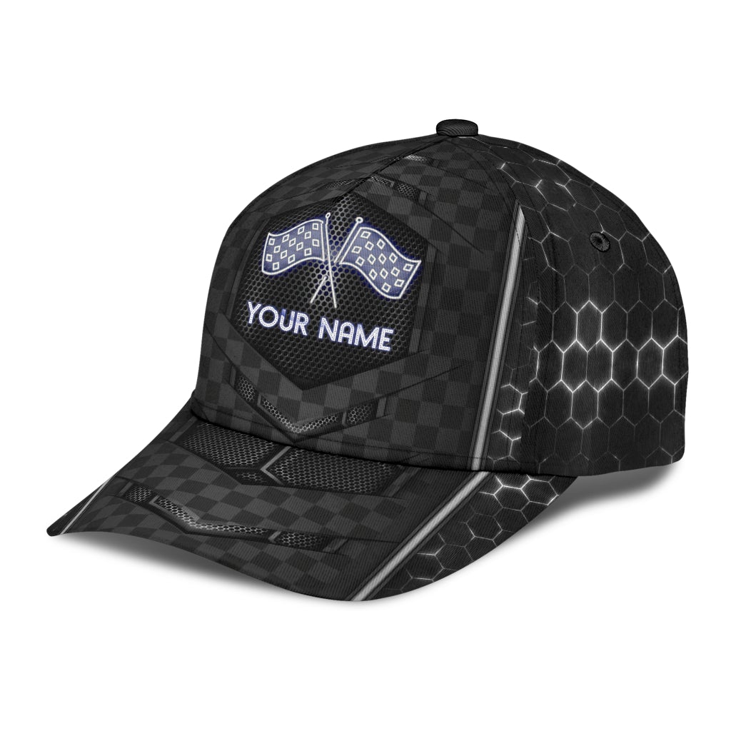 Custom Neon Racing Pattern Personalized Name Classic Cap For Weekend Travel Outdoor Events And Casual Outfits