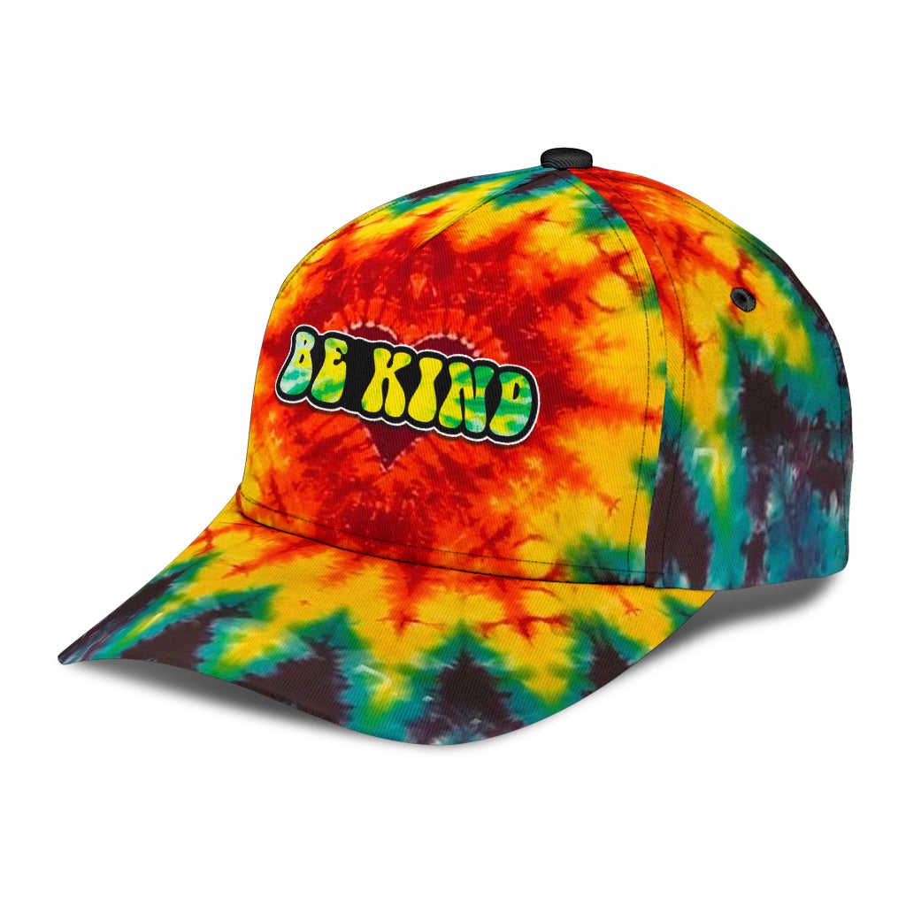 Hippie Be Kind Tie Dye Classic Cap For Beach Outings Holidays And Thoughtful Everyday Style