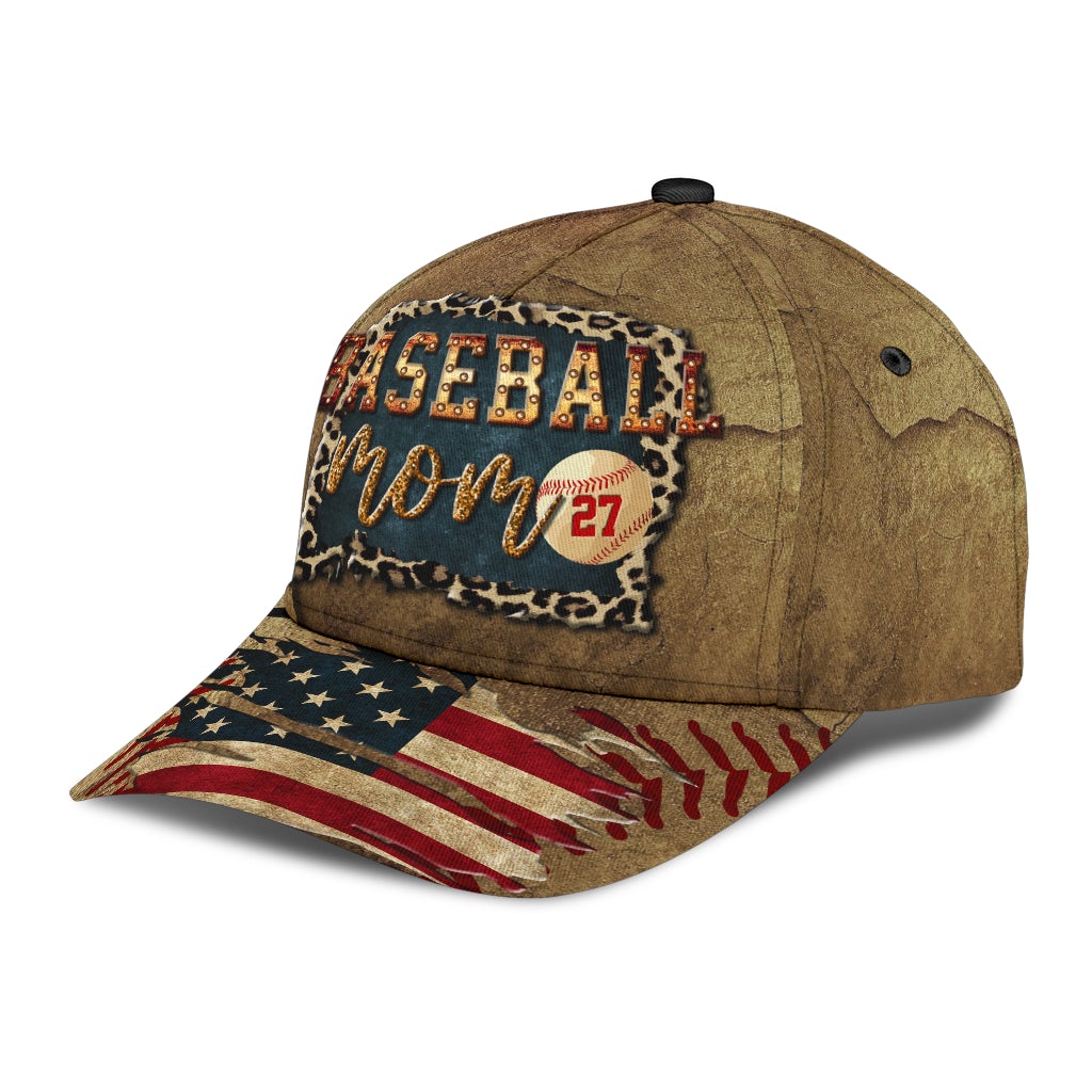 Custom Baseball Mom Personalized Number Classic Cap For Casual Adventures Parties And Seasonal Styling