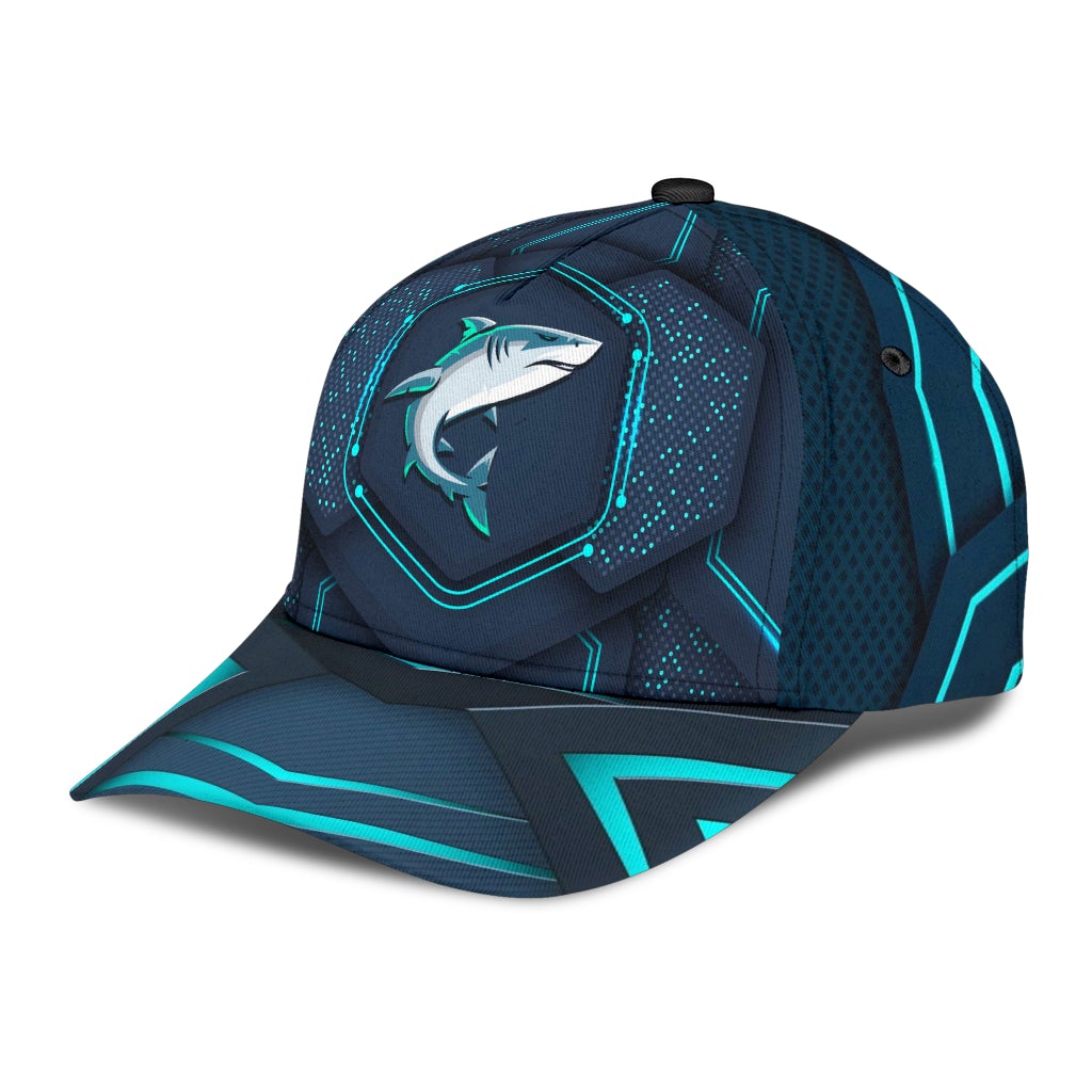 Shark Blue Pattern Ocean Animal Classic Cap For Casual Styling Beach Days And Weekend Adventures