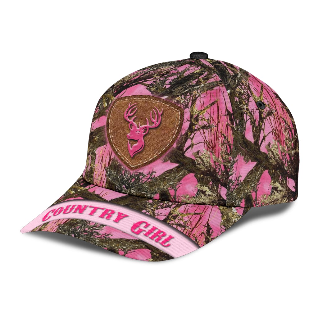 Hunting Country Girl Pink Camo Classic Cap For Summer Outings Festivals And Relaxed Daily Wear