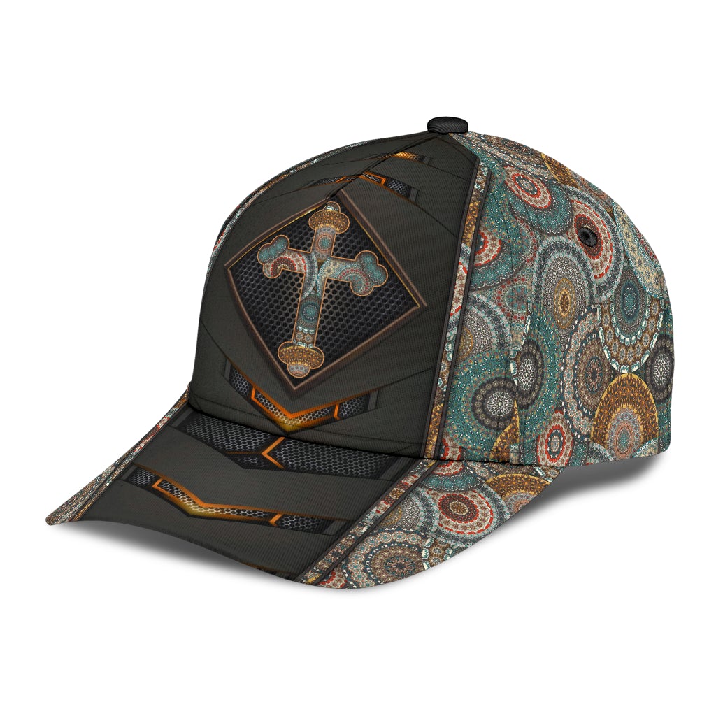 Jesus Cross Mandala Spiritual Classic Cap For Daily Comfort Outdoor Fun And Weekend Vacations