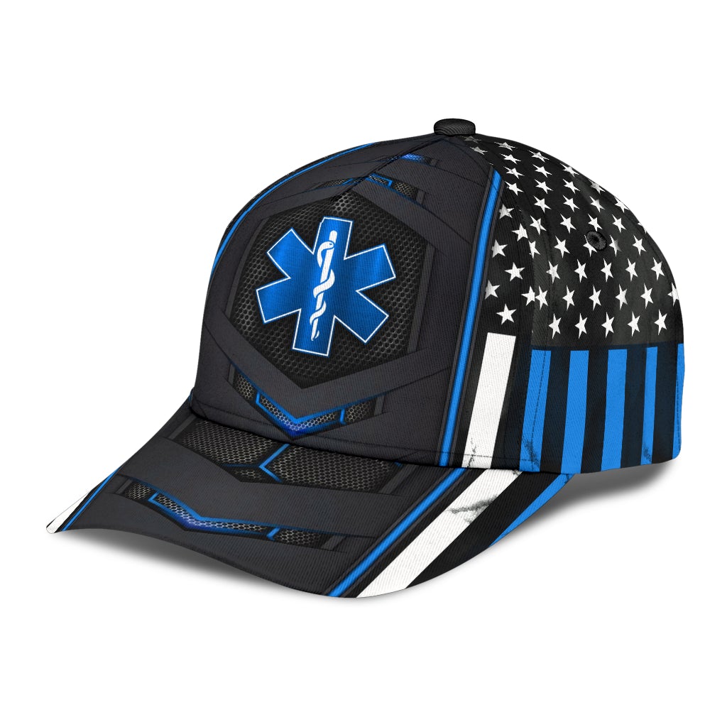 EMS Paramedic Blue Flag Classic Cap For Nature Lovers Travel And Casual Daily Styling