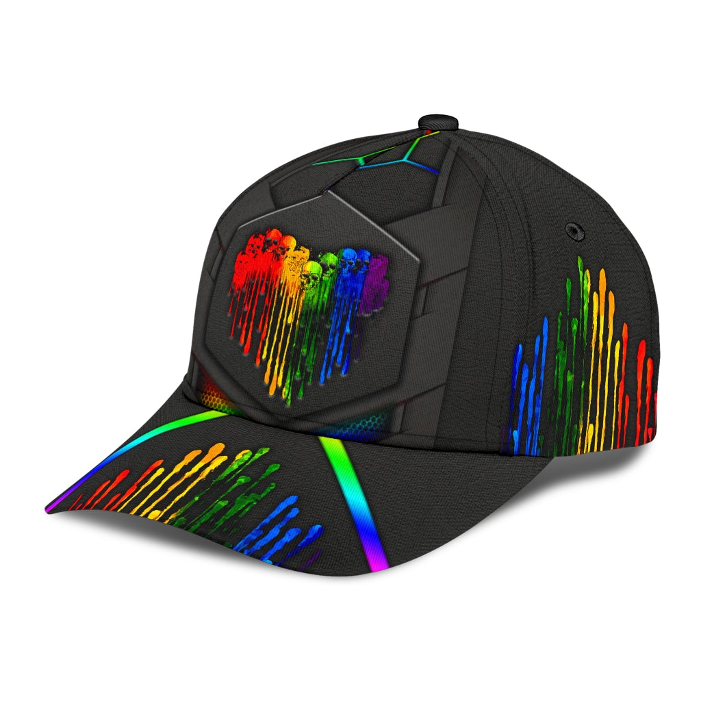 LGBT Skull Love Pride Classic Cap For Casual Styling Holiday Travel And Weekend Adventures