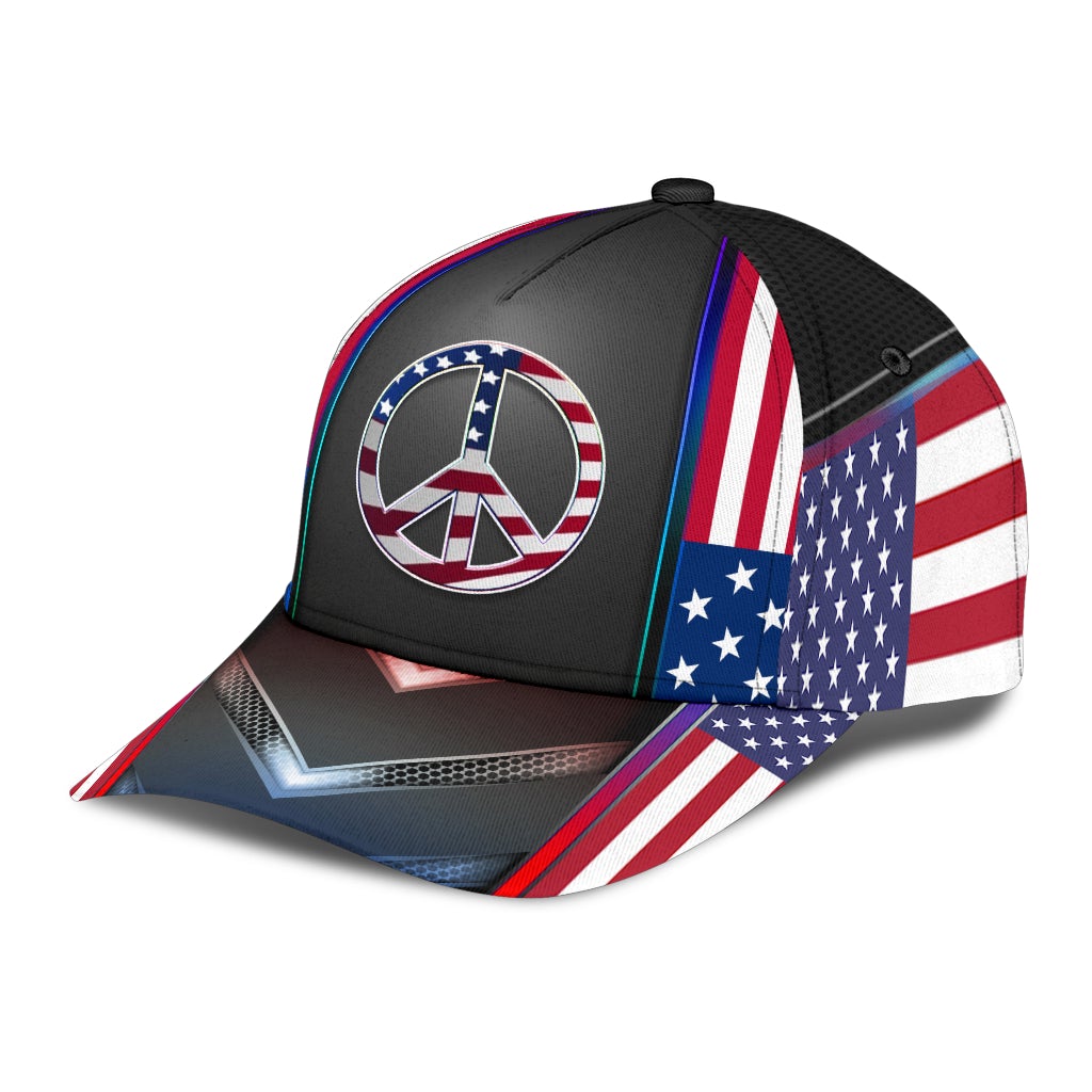 Peace American Freedom Classic Cap For Daily Styling Weekend Travel And Outdoor Activities