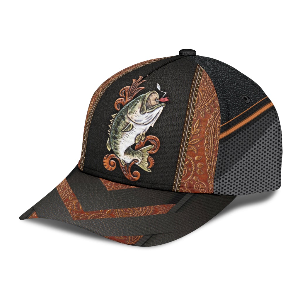 Fishing Leather Pattern Classic Cap For Beach Days Travel And Relaxed Everyday Outfits