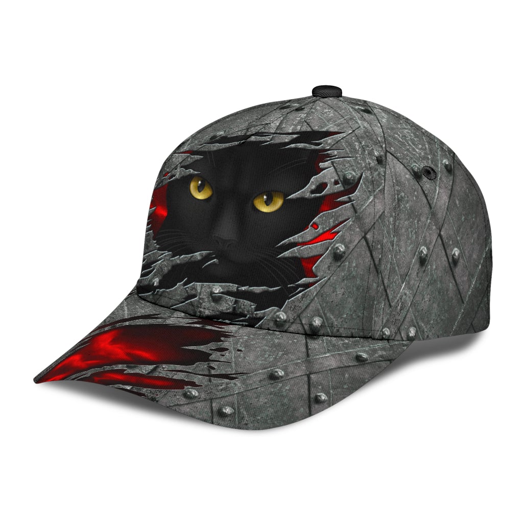 Mystery Black Cat Dark Classic Cap For Beach Outings Holidays And Thoughtful Everyday Style