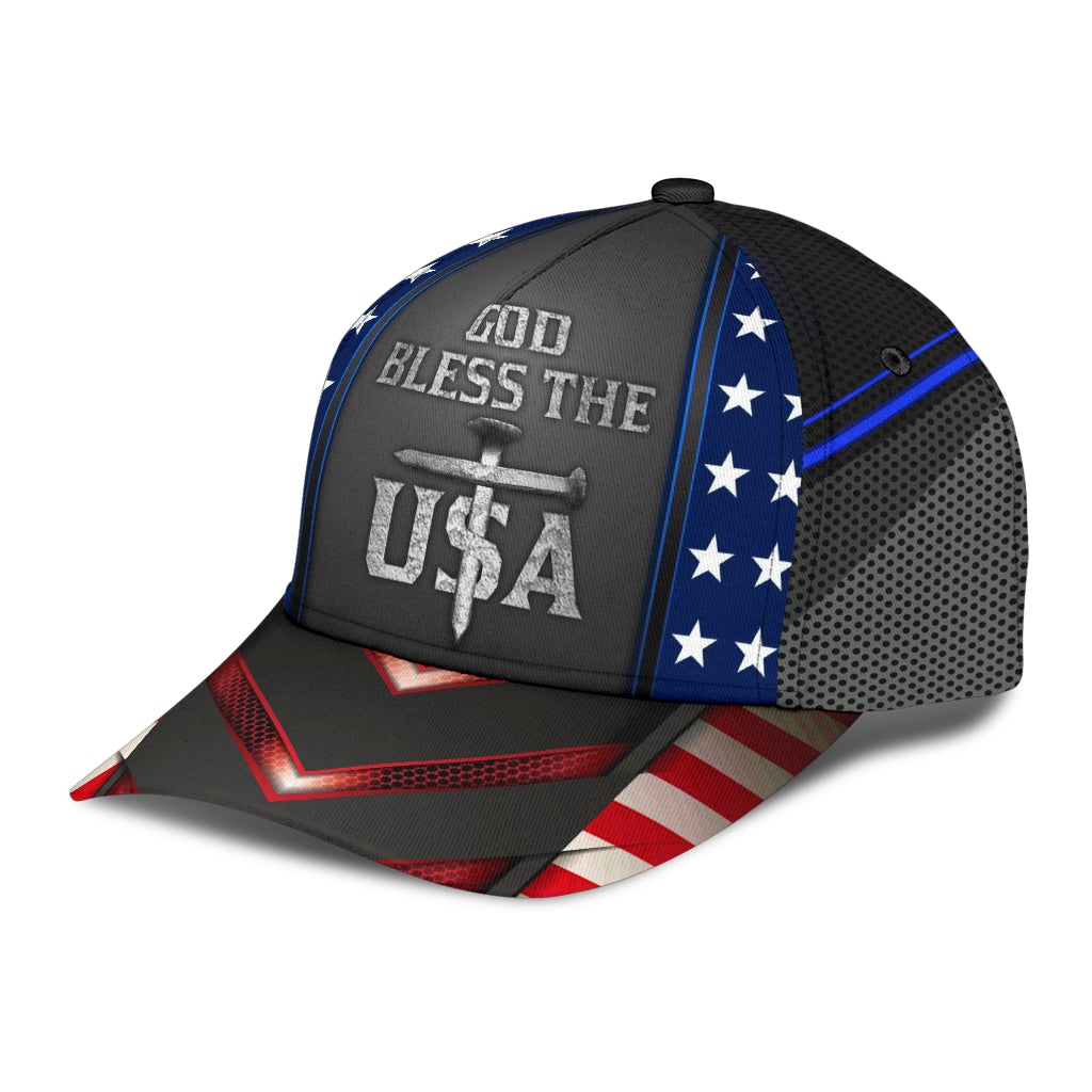 God Bless The USA Patriot Faith Classic Cap For Seasonal Outings Outdoor Adventures And Daily Wear