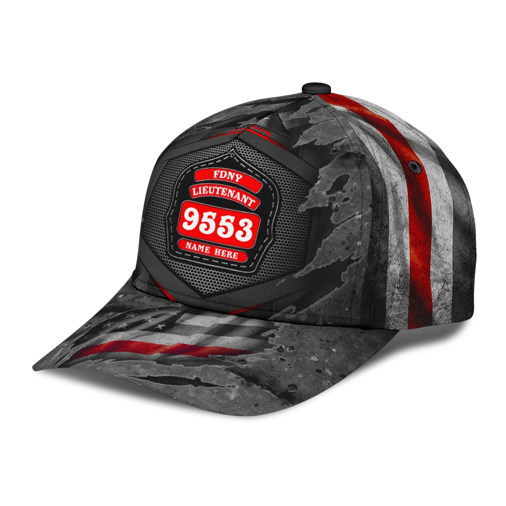 Custom Firefighter Badge Name Number Classic Cap For Festivals Vacations Outdoor Fun And Daily Comfort