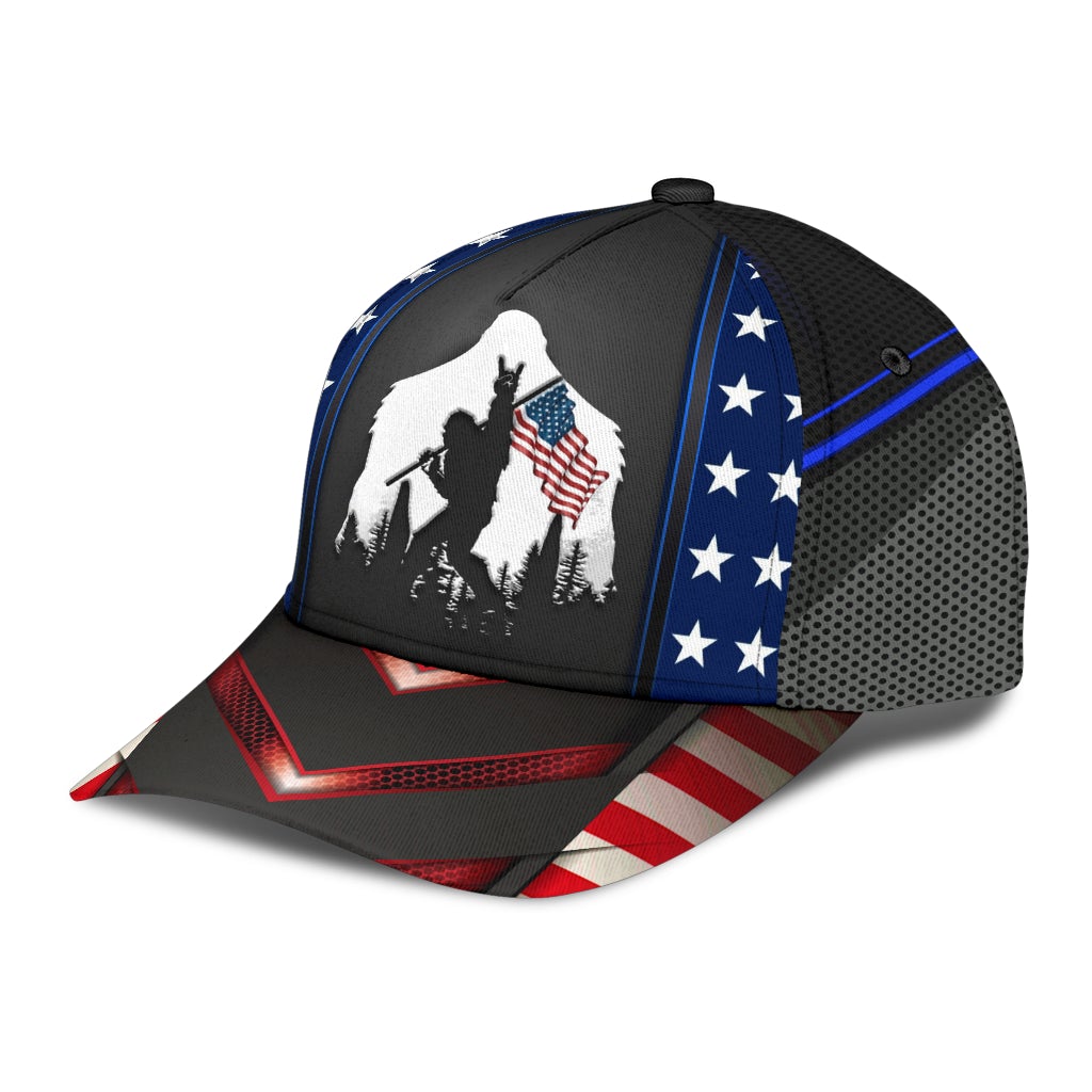 Bigfoot Love America Funny Myth Classic Cap For Casual Outfits Vacations And Everyday Styling
