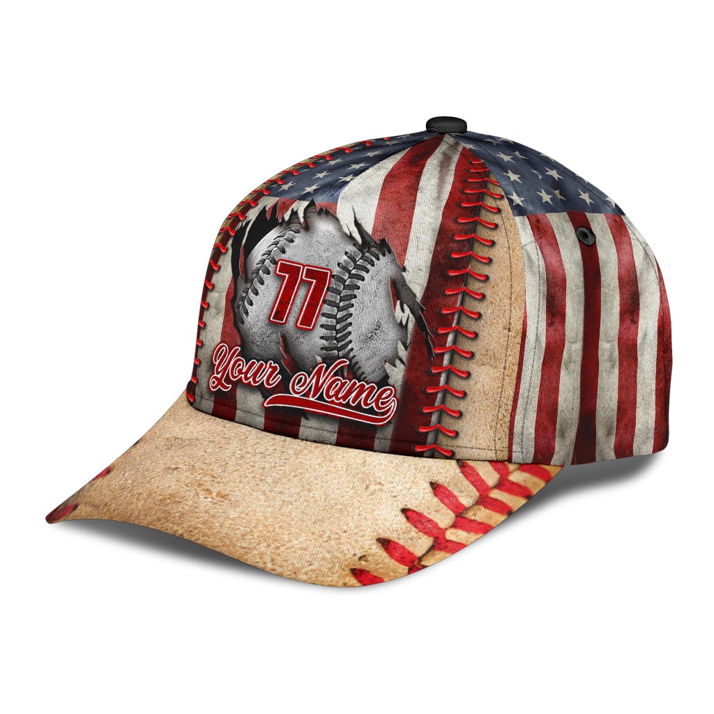 Custom Baseball Crack US Flag Classic Cap For Comfortable Daily Wear Travel And Weekend Outings