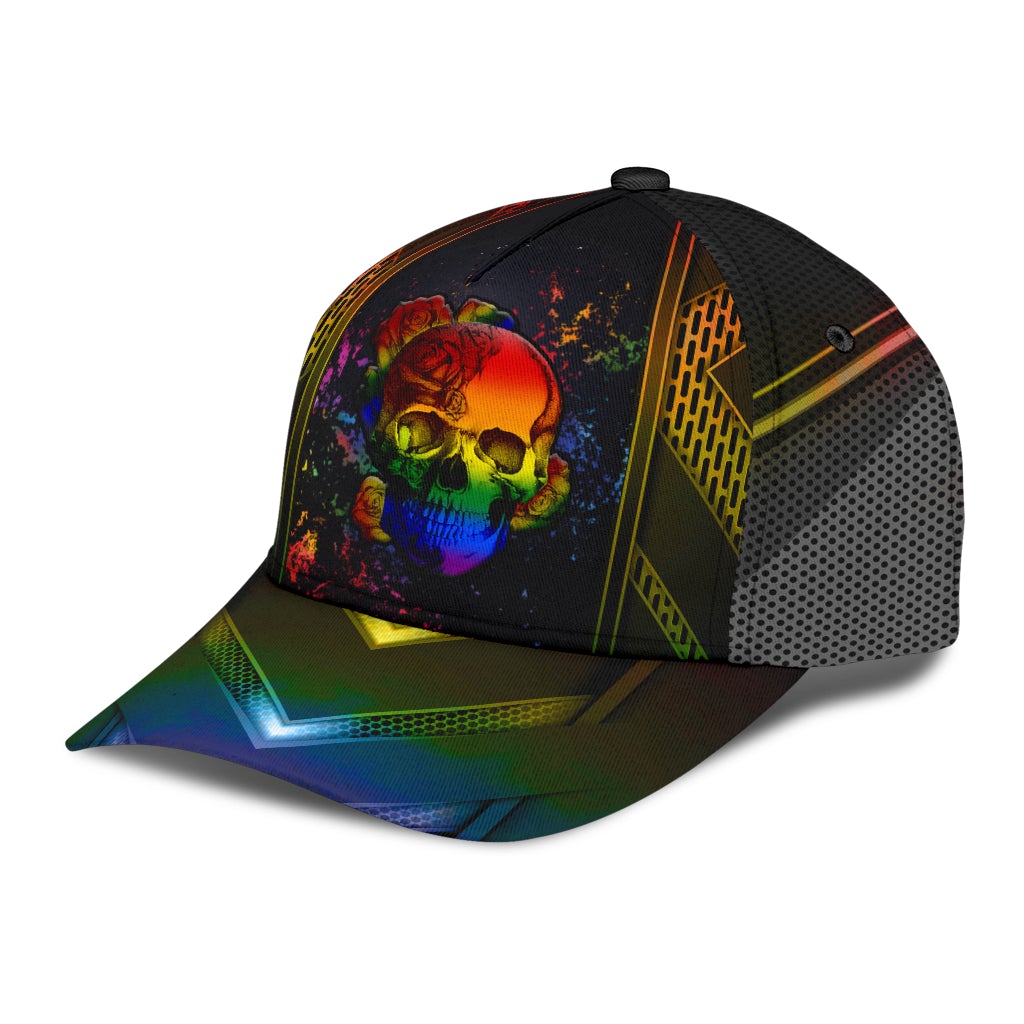 LGBT Skull Rose Pride Art Classic Cap For Comfortable Casual Wear Holidays And Outdoor Trips