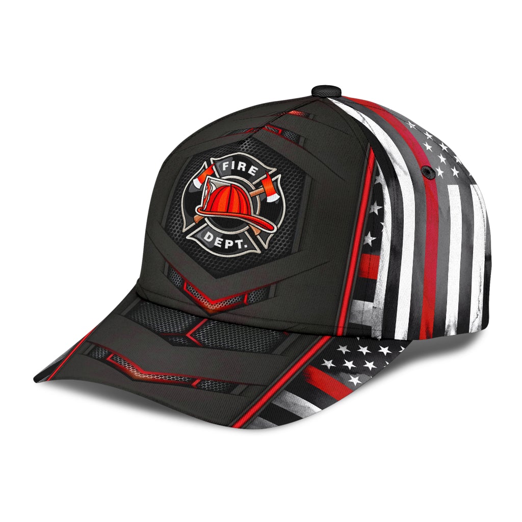 Firefighter Flag Red Carbon Classic Cap For Casual Adventures Parties And Seasonal Styling