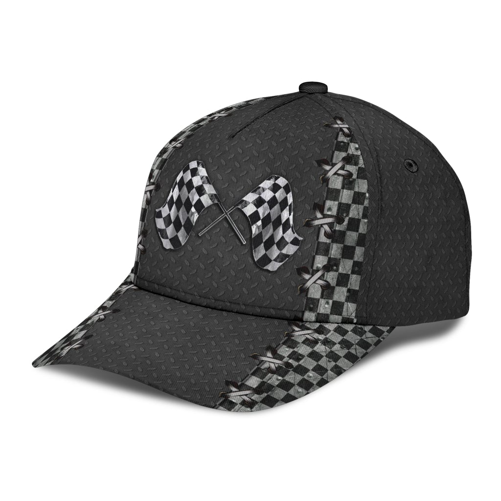 Racing Flag Motorsport Classic Cap For Casual Travel Parties And Comfortable Outdoor Wear