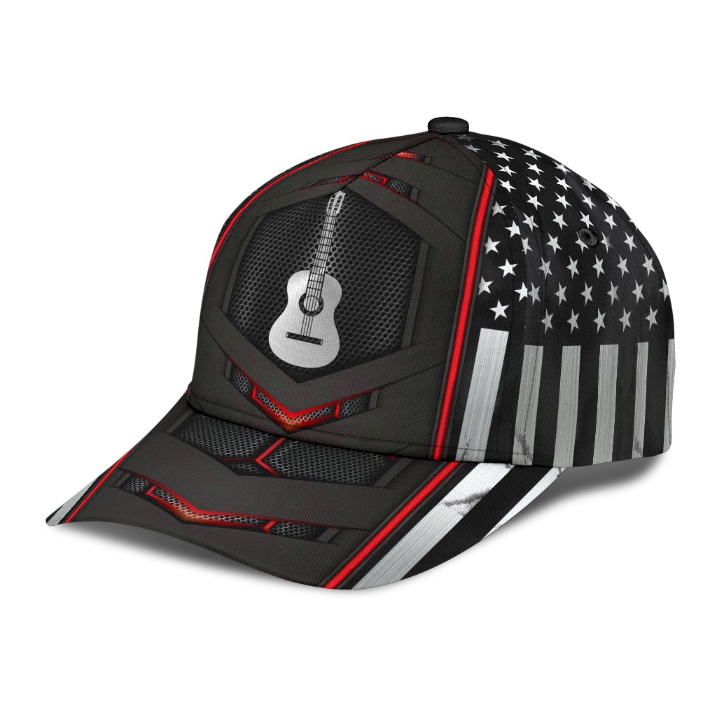 Guitar Red Flag Carbon Classic Cap For Daily Outfits Festivals And Thoughtful Gift Giving