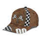 Custom Racing Leather Personalized Number Classic Cap For Beach Days Travel And Relaxed Everyday Outfits