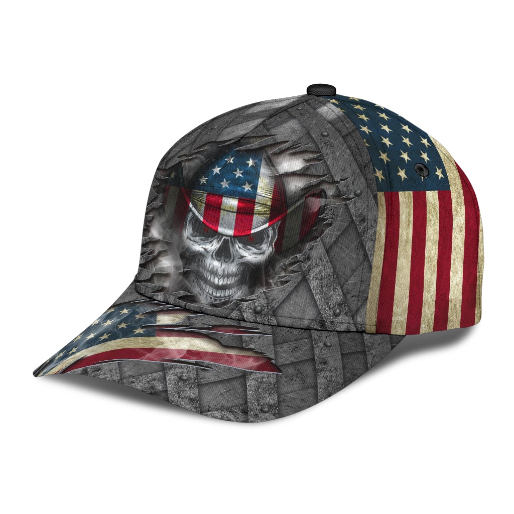 Cowboy Skull American Flag Classic Cap For Beach Outings Holidays And Thoughtful Everyday Style