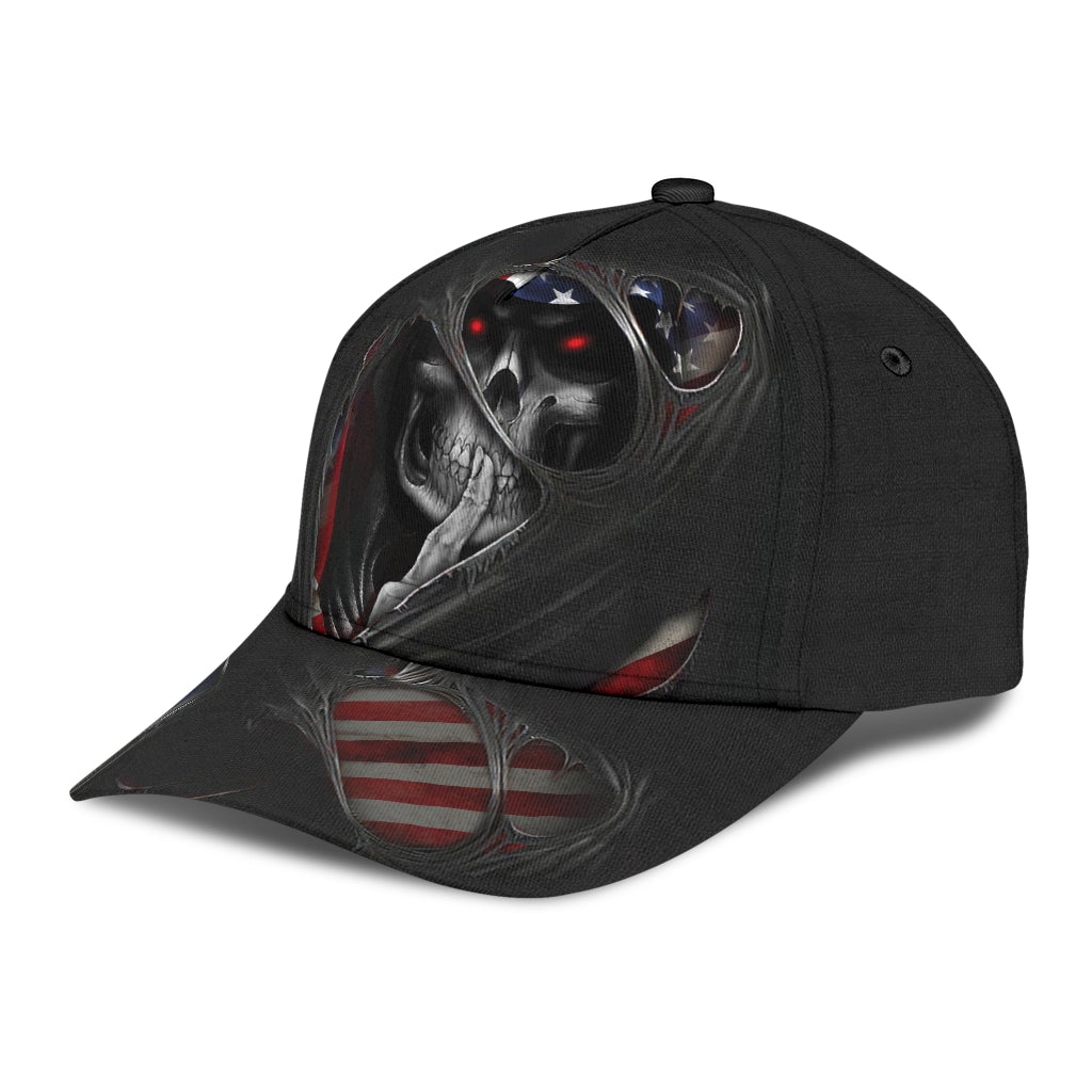 Skull Torn American Flag Classic Cap For Casual Gatherings Travel And Thoughtful Gift Giving