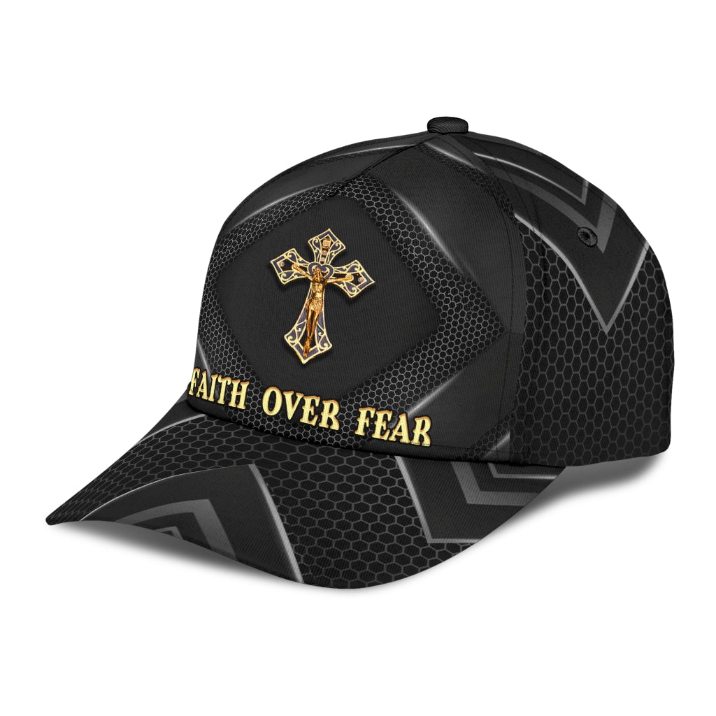 Faith Over Fear Jesus Motivation Classic Cap For Seasonal Outings Outdoor Adventures And Daily Wear