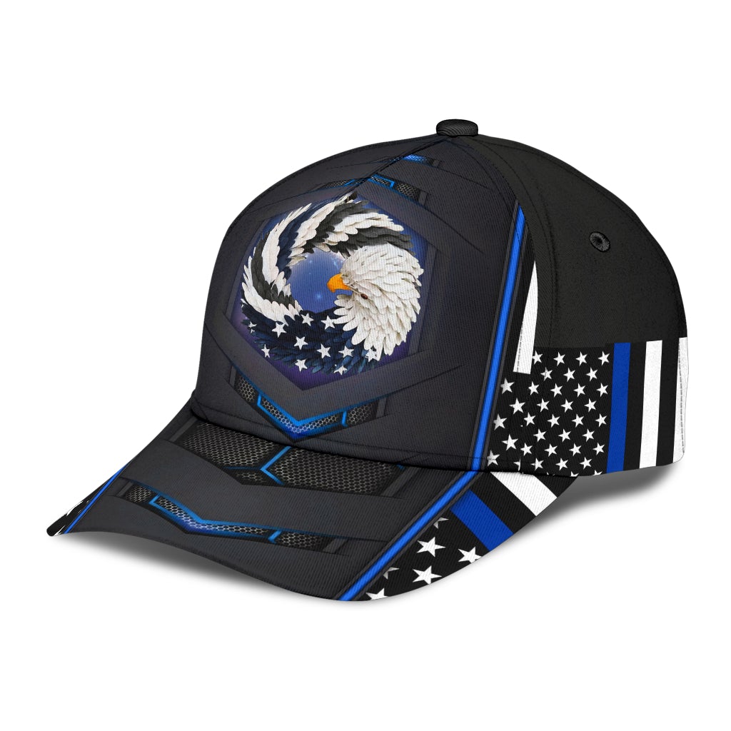 Blue God Bless America Eagle Classic Cap For Outdoor Adventures Festivals And Casual Wear