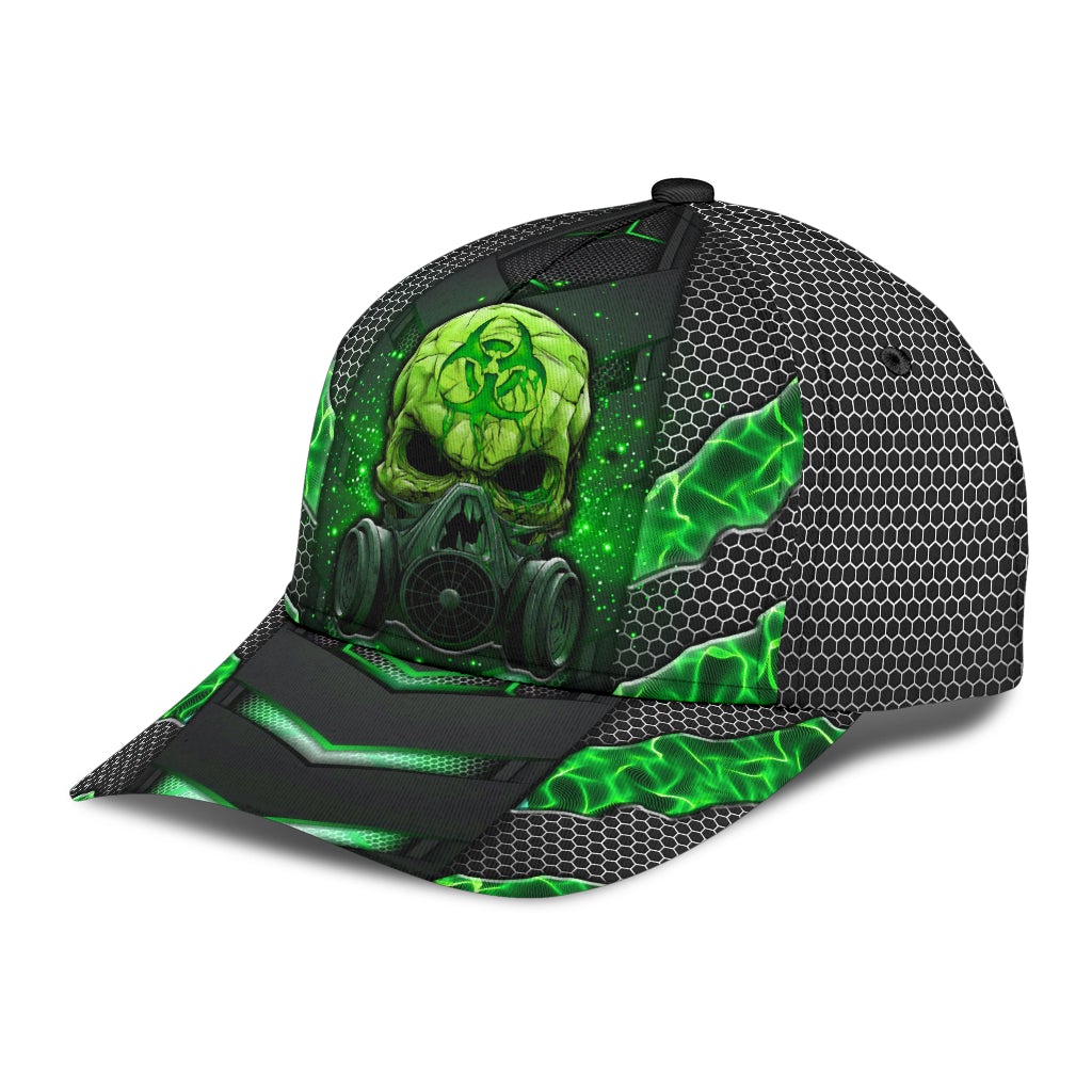 Green Skull Electric Pattern Classic Cap For Festivals Holidays And Comfortable Everyday Wear