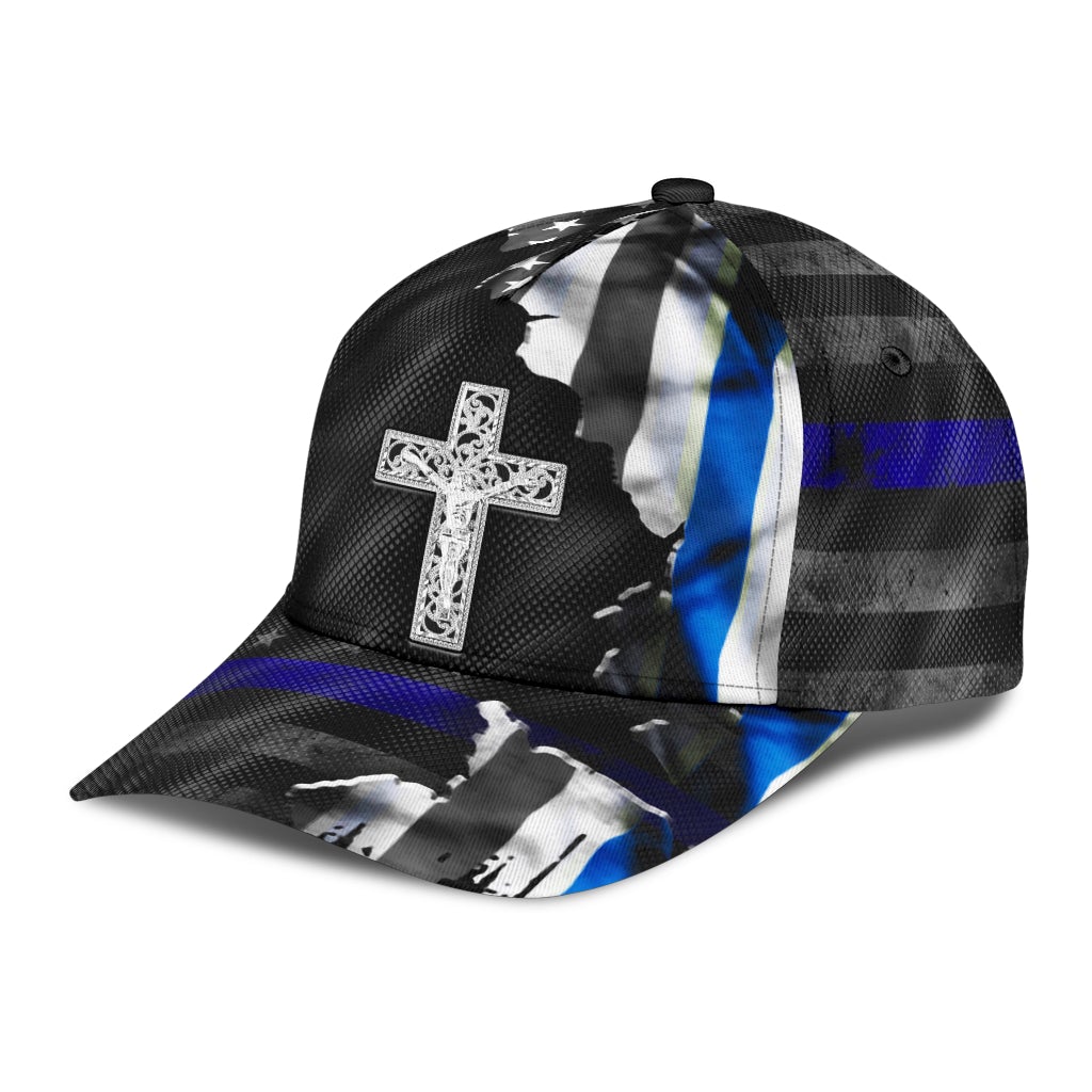 Blue Flag Faith Cross Classic Cap For Weekend Adventures Festivals And Gift Giving