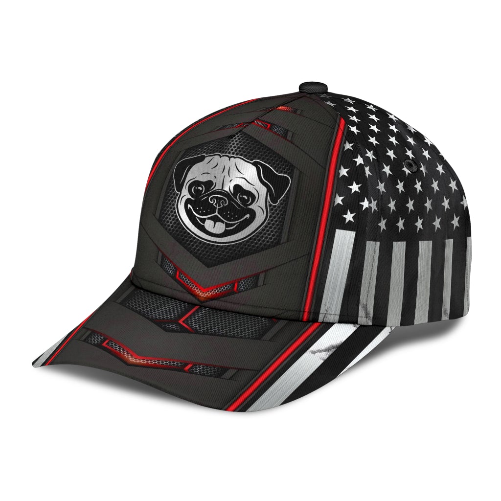 Pug Red Flag Carbon Classic Cap For Travel Holidays Parties And Relaxed Casual Styling