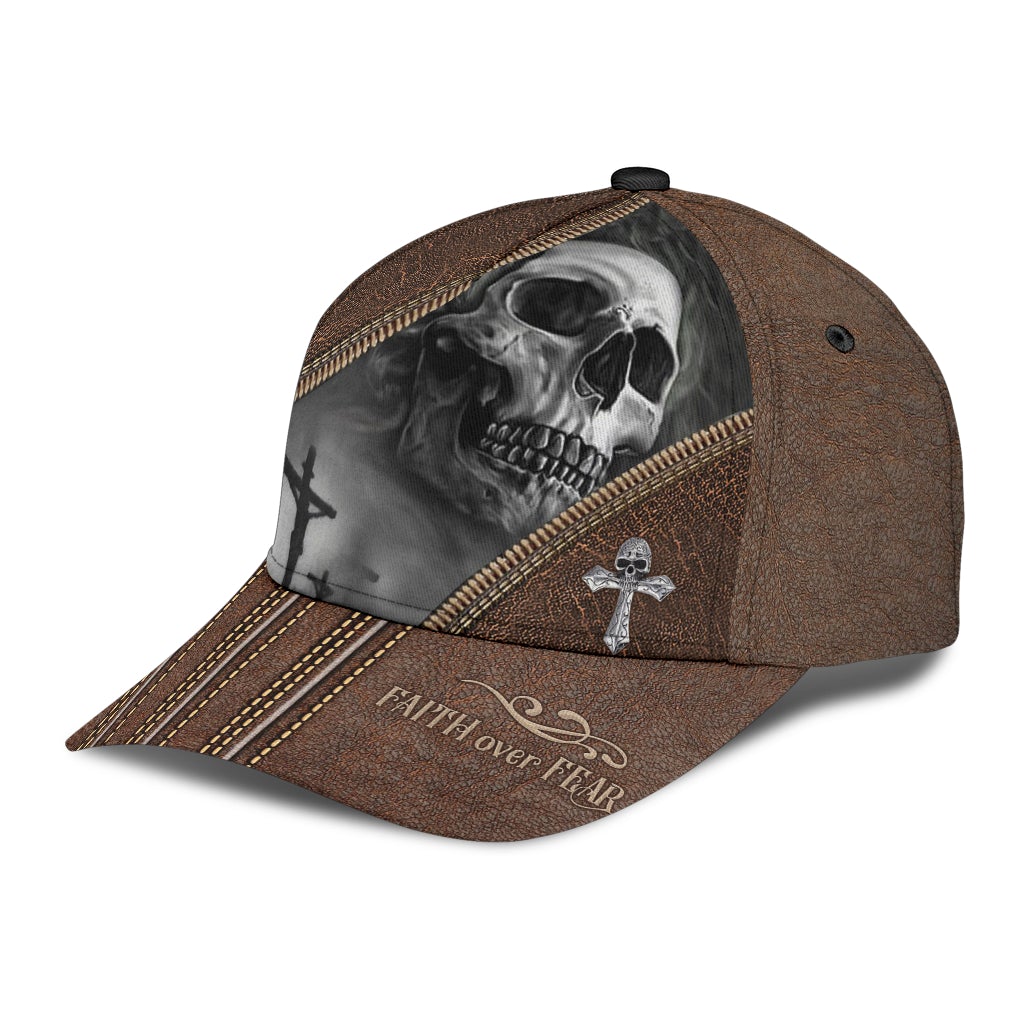 Skull Faith Over Fear Classic Cap For Casual Events Beach Trips And Thoughtful Gifting