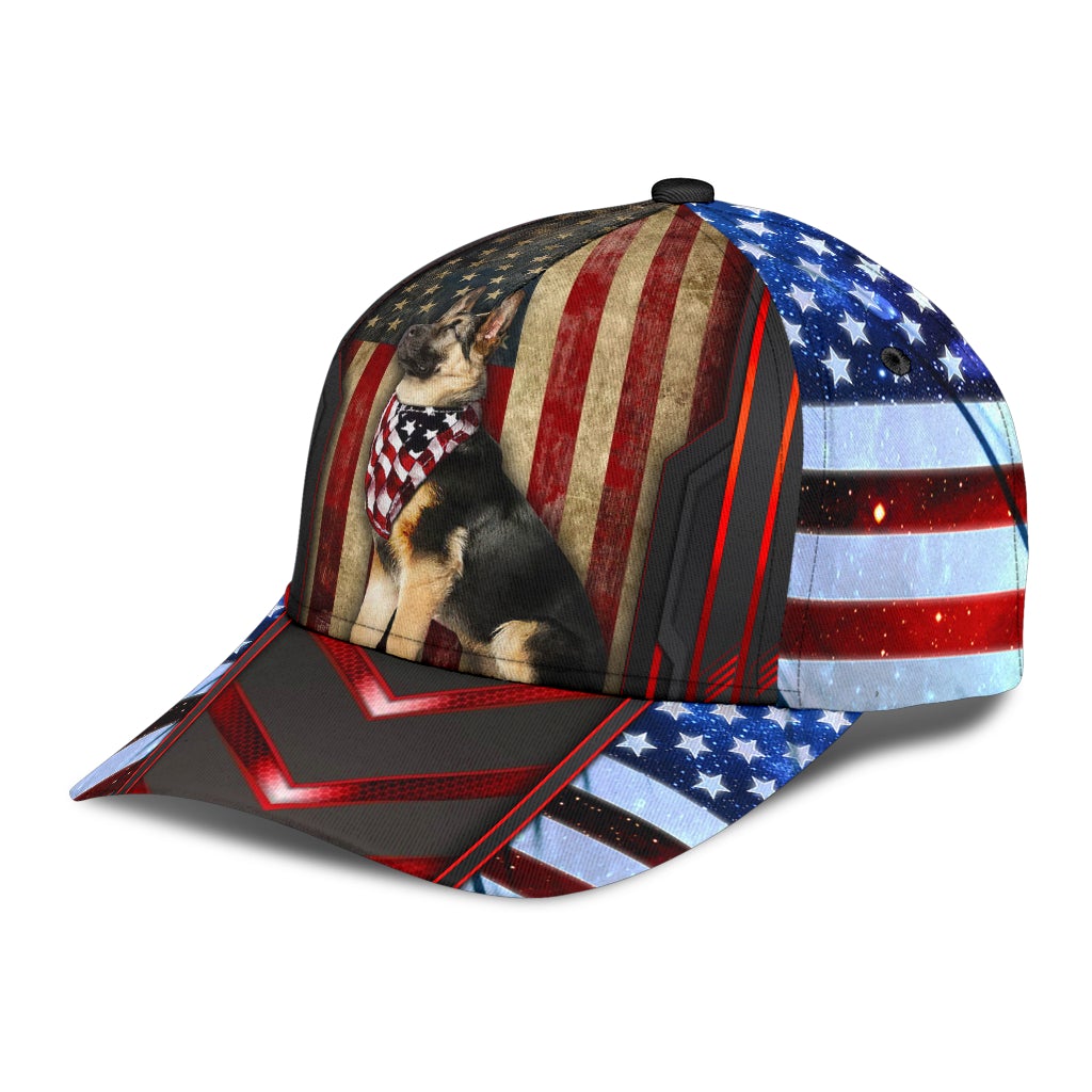 Proud American German Shepherd Classic Cap For Beach Travel Outdoor Events And Relaxed Casual Wear
