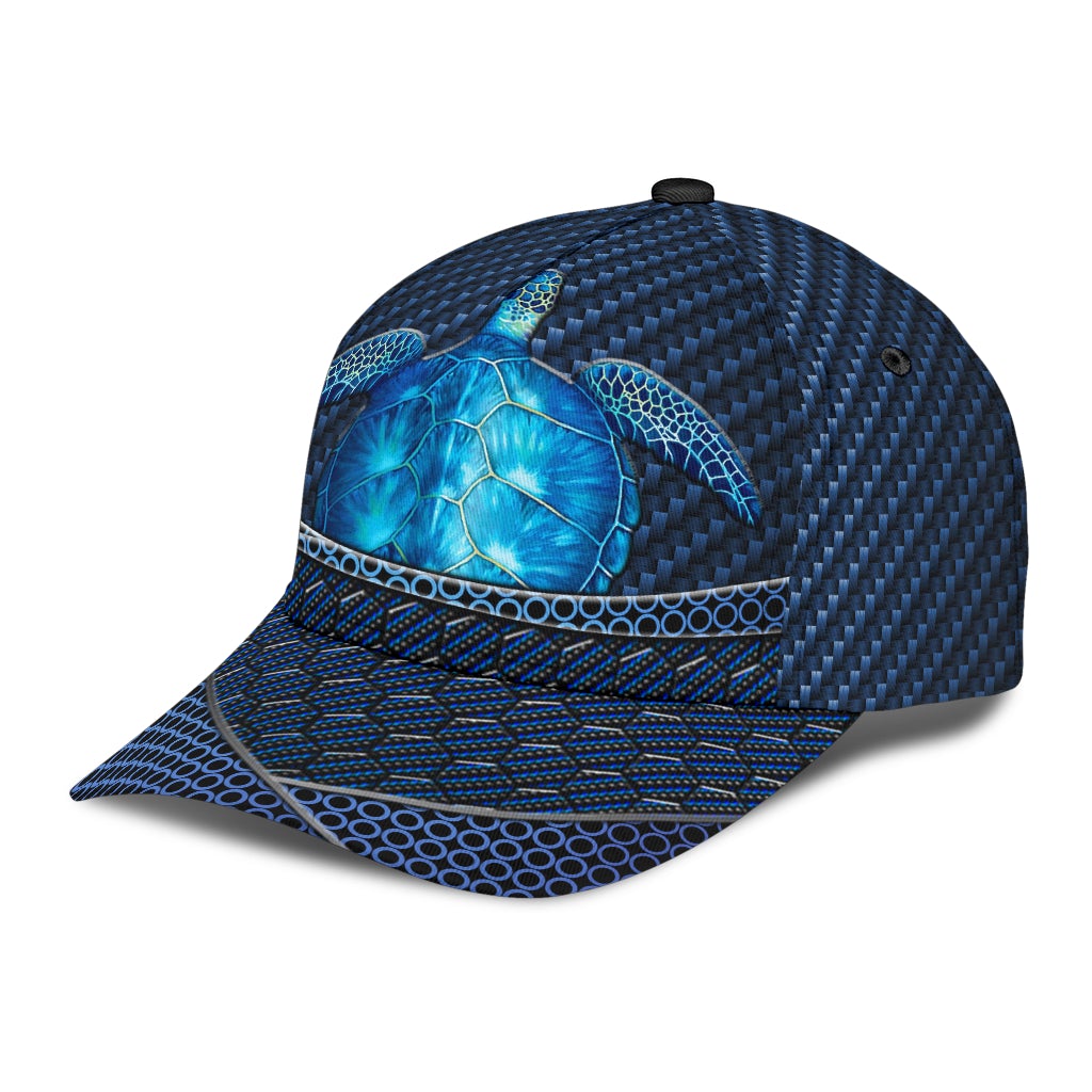 Sea Turtle Carbon Pattern Classic Cap For Comfortable Casual Wear Holidays And Outdoor Trips