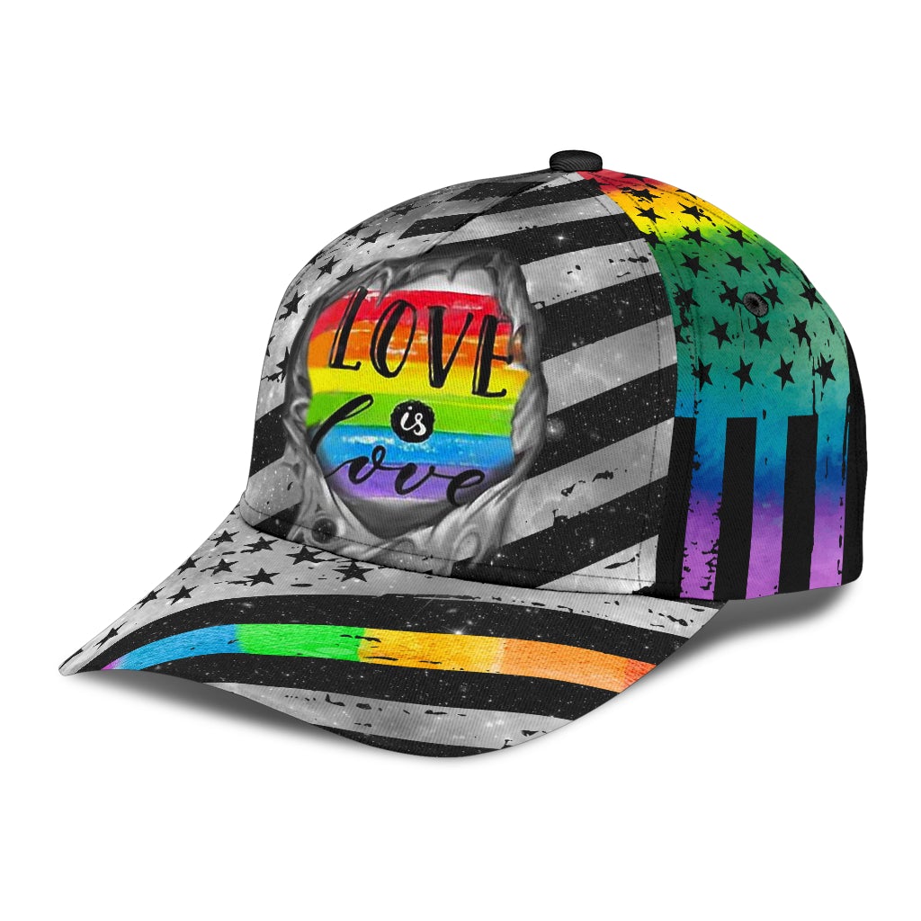 Love Is Love Pride Flag Classic Cap For Everyday Accessories Vacations And Outdoor Fun