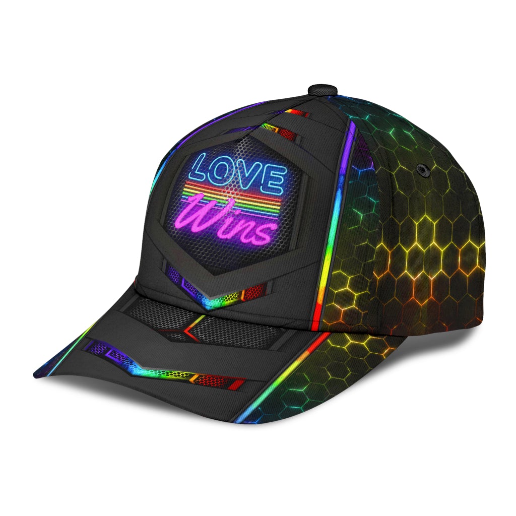 Pride Love Wins Neon Classic Cap For Relaxed Daily Style Vacations And Festival Wear