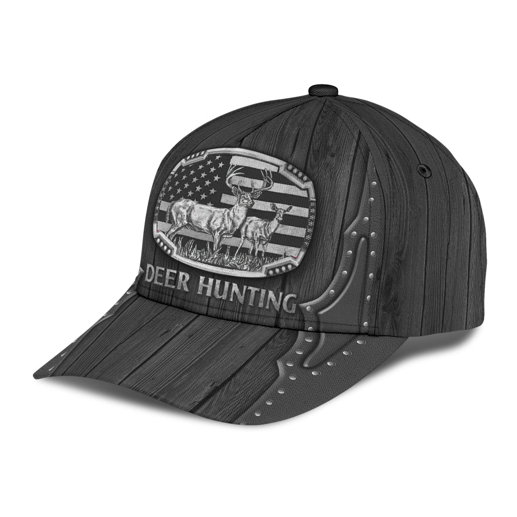 Wooden Pattern Deer Hunting Classic Cap For Seasonal Outings Outdoor Adventures And Daily Wear
