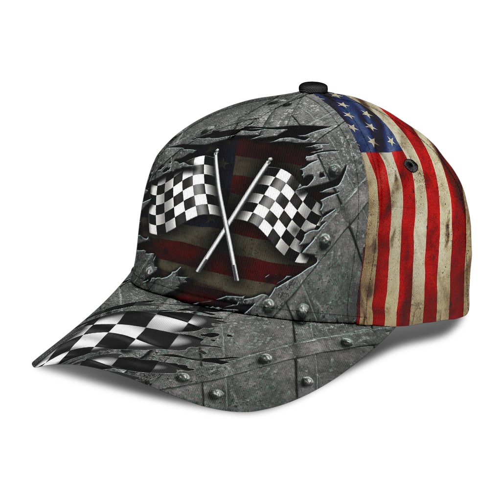 Racing Crack Pattern Motorsport Classic Cap For Beach Days Travel And Relaxed Everyday Outfits
