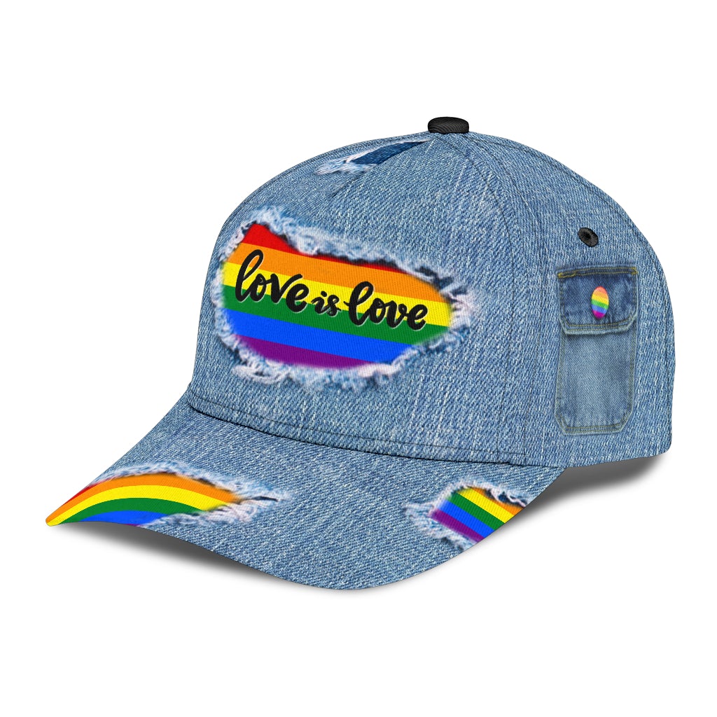 Love Is Love Jean Pride Pattern Classic Cap For Weekend Travel Outdoor Events And Casual Outfits
