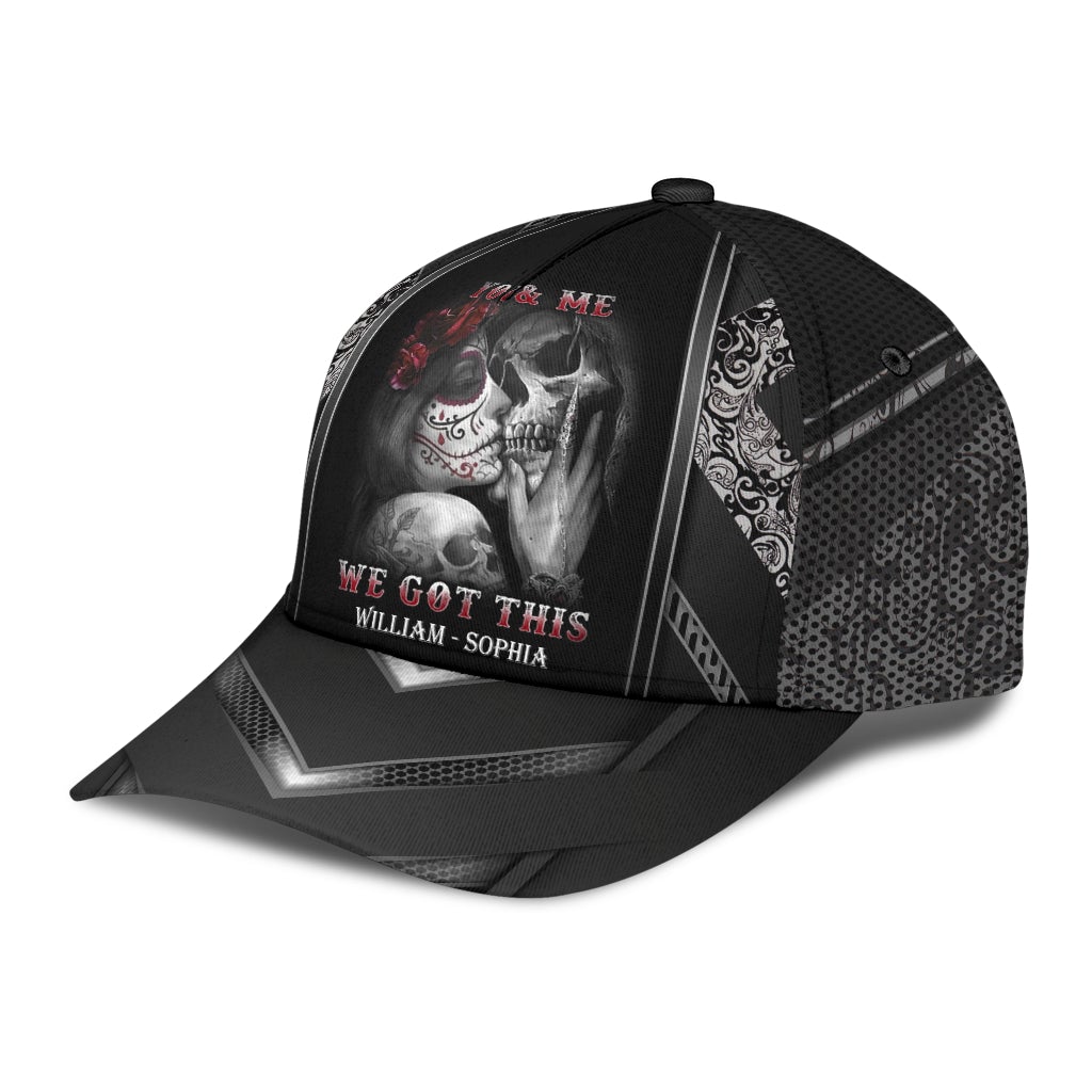 Custom Husband Wife Skull Personalized Name Classic Cap For Everyday Outfits Coastal Travel And Gift Giving