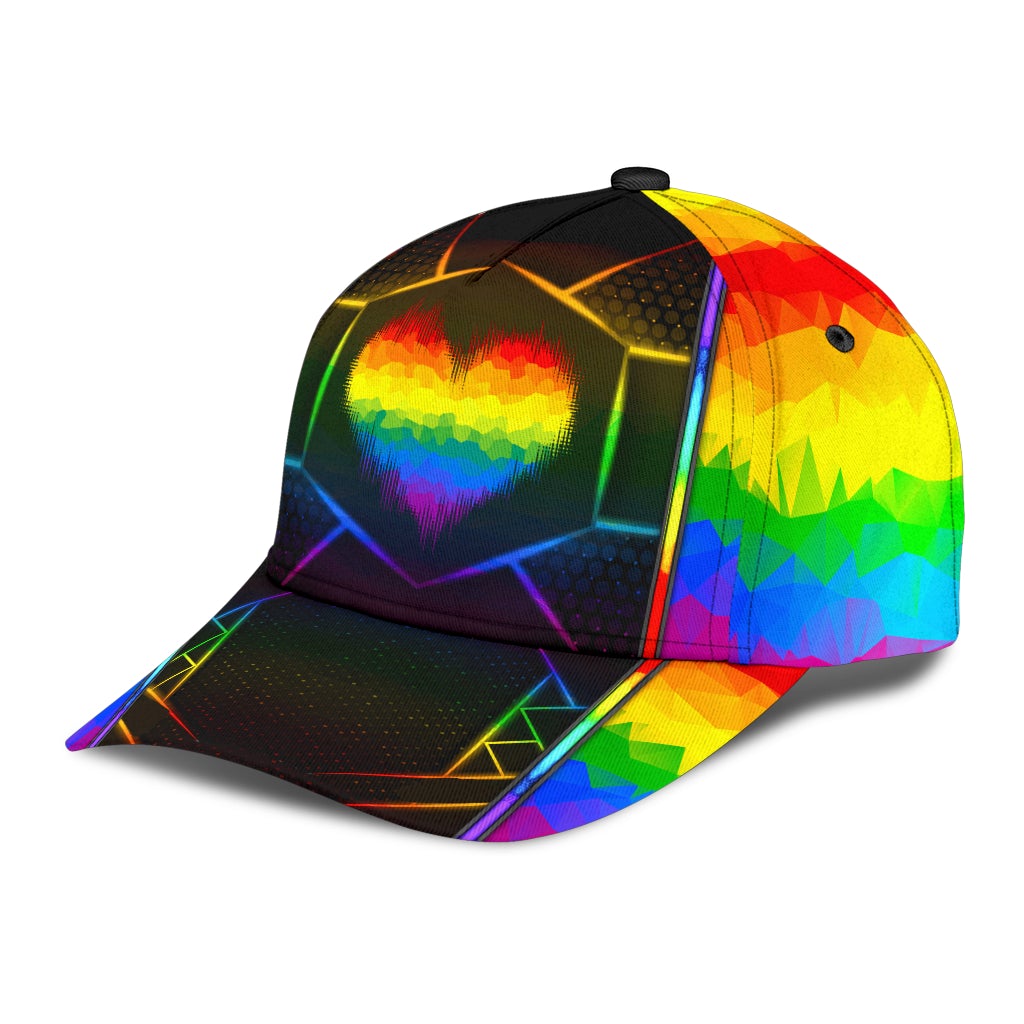 LGBT Heart Polygon Pride Symbol Classic Cap For Weekend Outings Holidays And Thoughtful Gifting