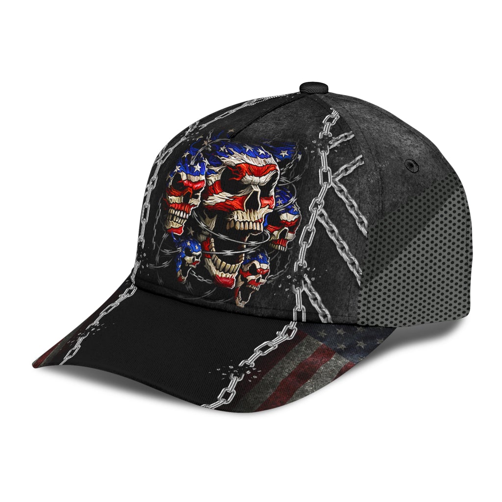 Skull American Flag Patriotic Classic Cap For Daily Comfort Outdoor Fun And Weekend Vacations