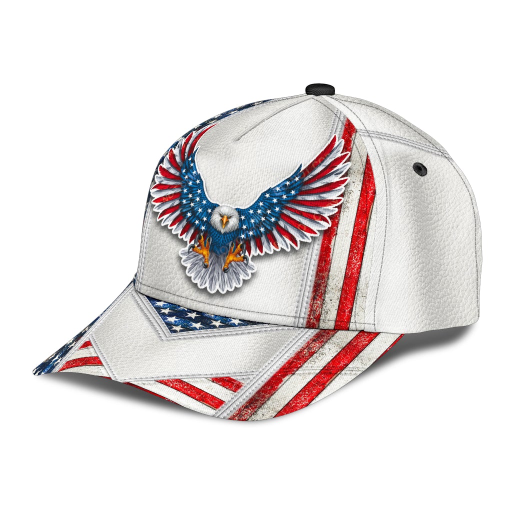 White American Eagle Freedom Classic Cap For Casual Styling Holiday Travel And Weekend Adventures