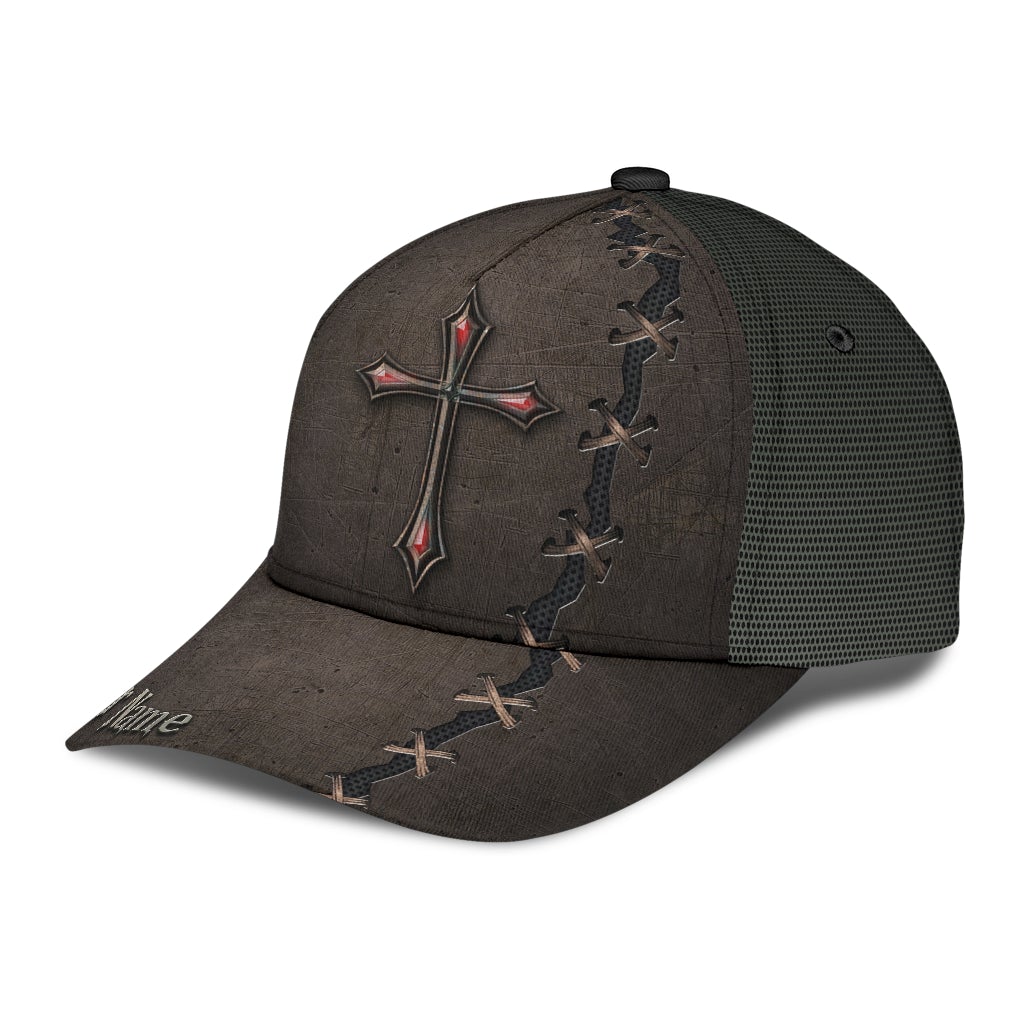 Custom Faith Cross Metal Tear Classic Cap For Parties Vacations And Relaxed Daily Outfits