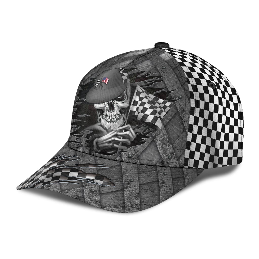 Racing Skull Motorsport Classic Cap For Festivals Holidays And Comfortable Everyday Wear