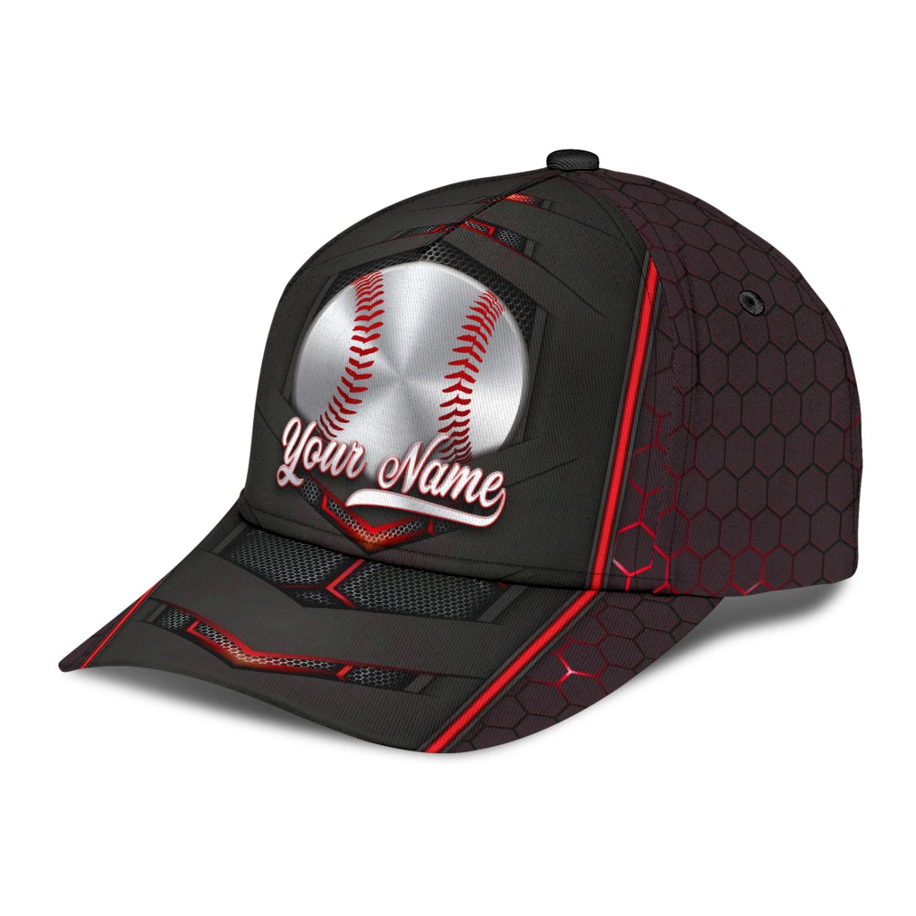 Custom Baseball Silver Pattern Personalized Name Classic Cap For Seasonal Events Outdoor Trips And Everyday Comfort