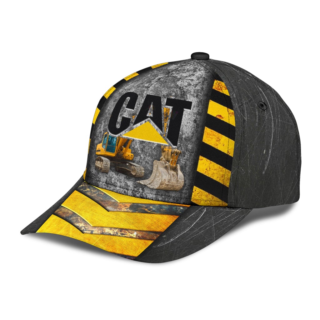Cat Excavator Funny Work Machine Classic Cap For Daily Styling Weekend Travel And Outdoor Activities