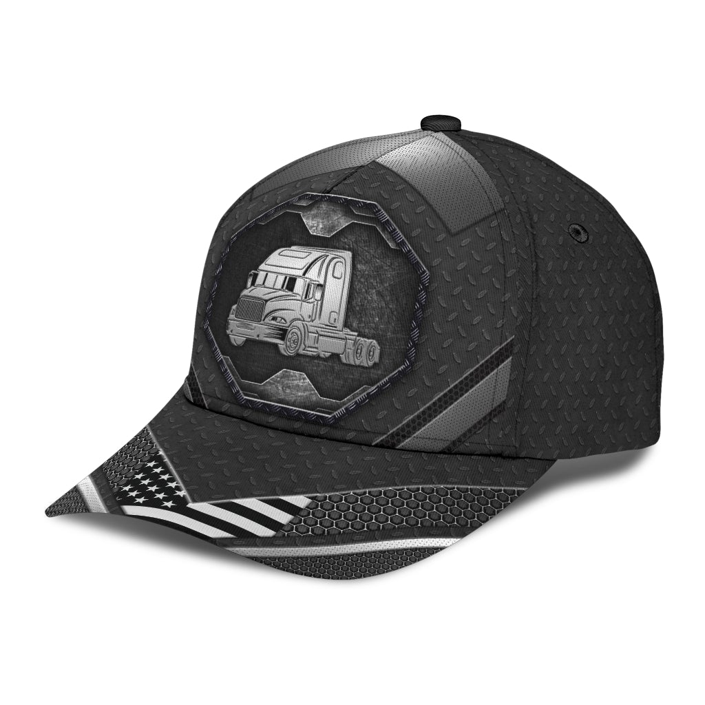 Metal Pattern Truck Driver Lifestyle Workwear Classic Cap For Outdoor Adventures Festivals And Casual Wear