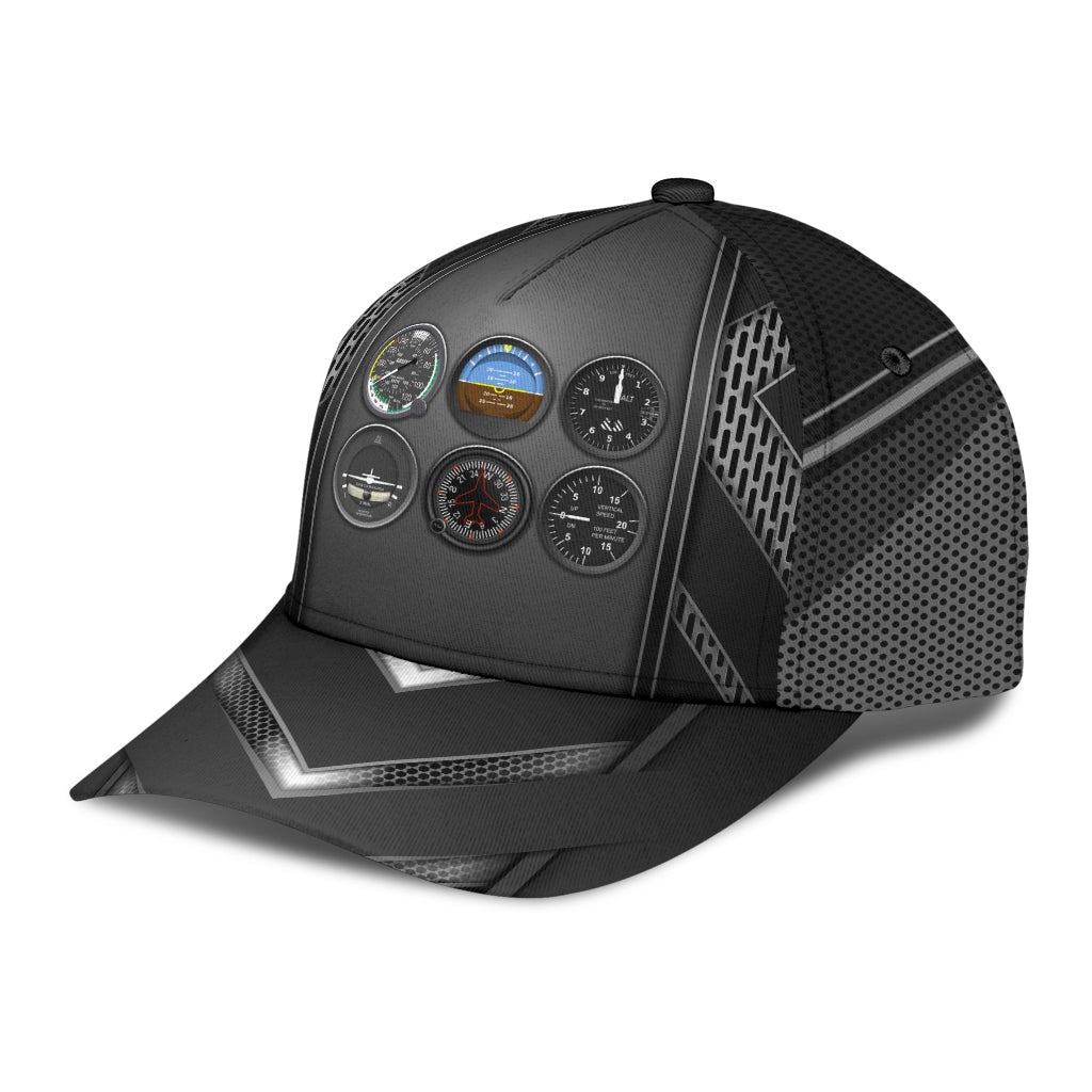 Pilot Silver Pattern Aviation Classic Cap For Outdoor Activities Weekend Trips And Casual Wear