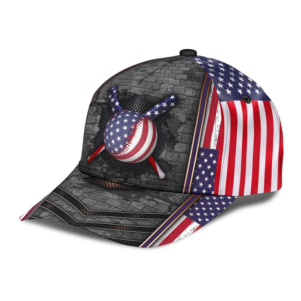 Baseball Wall Crack Pattern Classic Cap For Daily Comfort Outdoor Fun And Weekend Vacations