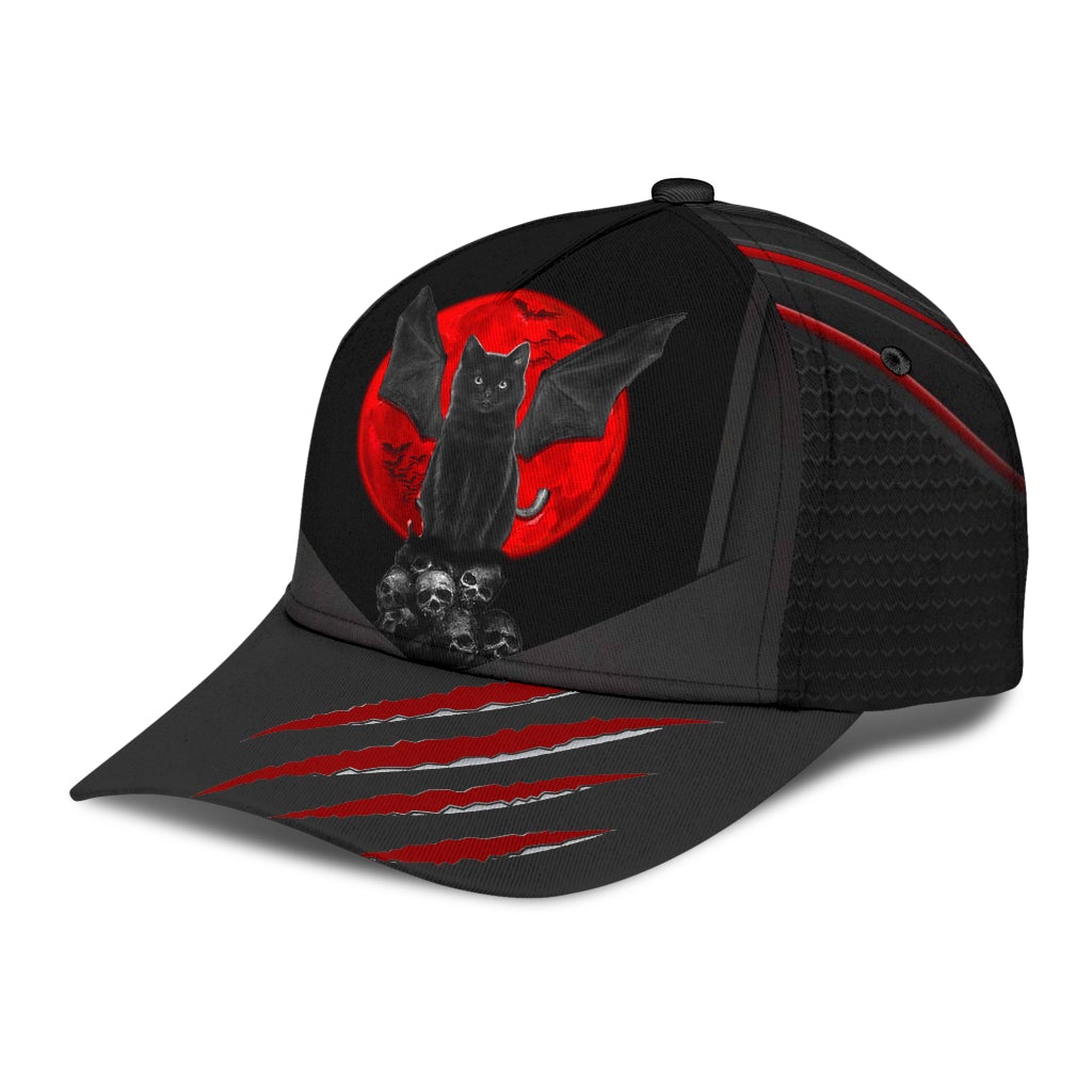 Cat Blood Moon Mystery Classic Cap For Casual Adventures Parties And Seasonal Styling