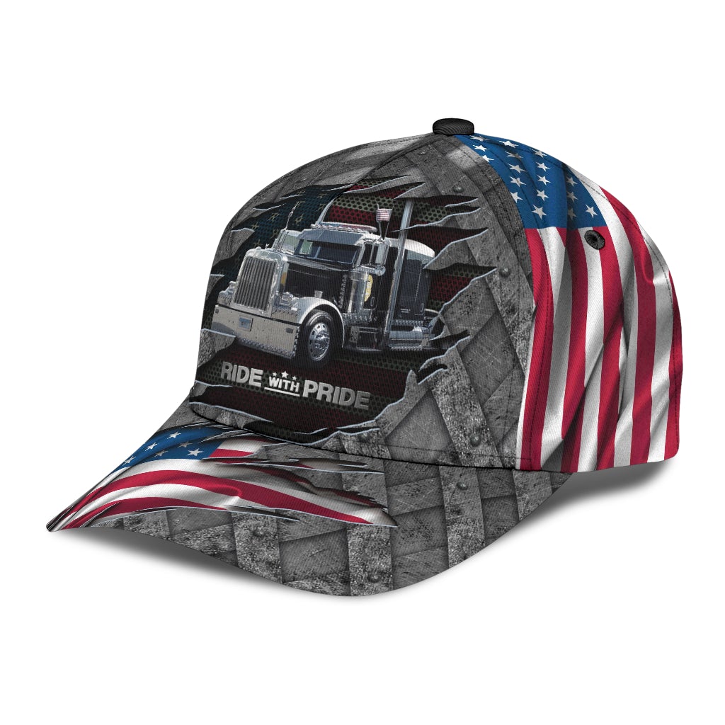 Truck American Ride With Pride Classic Cap For Outdoor Travel Festivals And Relaxed Everyday Wear